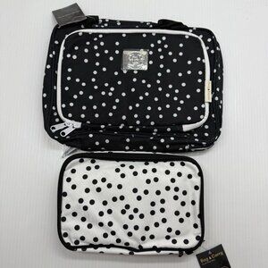 Bang & Carsen Hanging Travel Toiletry Bag Polka Dot Organizer Set NWT